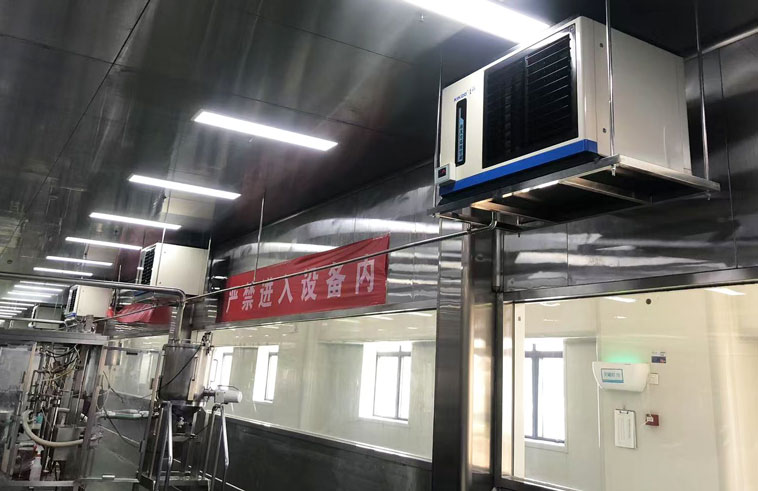 食品加工車間悶熱，安裝蒸發冷省電空調-臥式軸流型